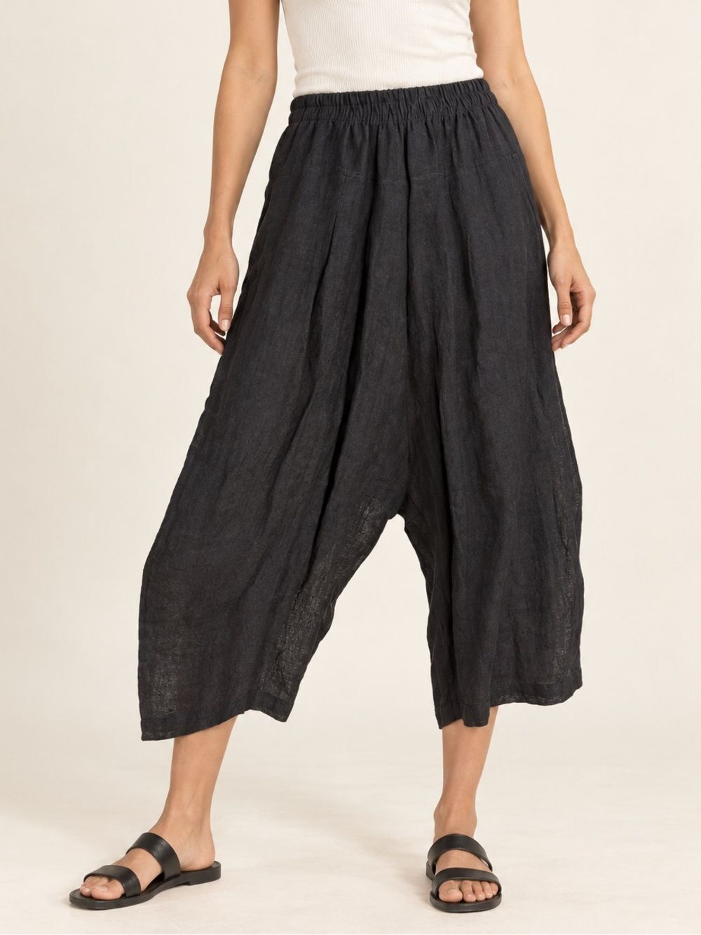 MAURIZIO Mykonos Black Linen Blend Pants Women’s Sz. S
